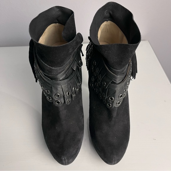 3.1 Philip Lim Womens Black Suede Leather Fringe Tassel Booties Size 35 US 4.5 - Picture 7 of 16